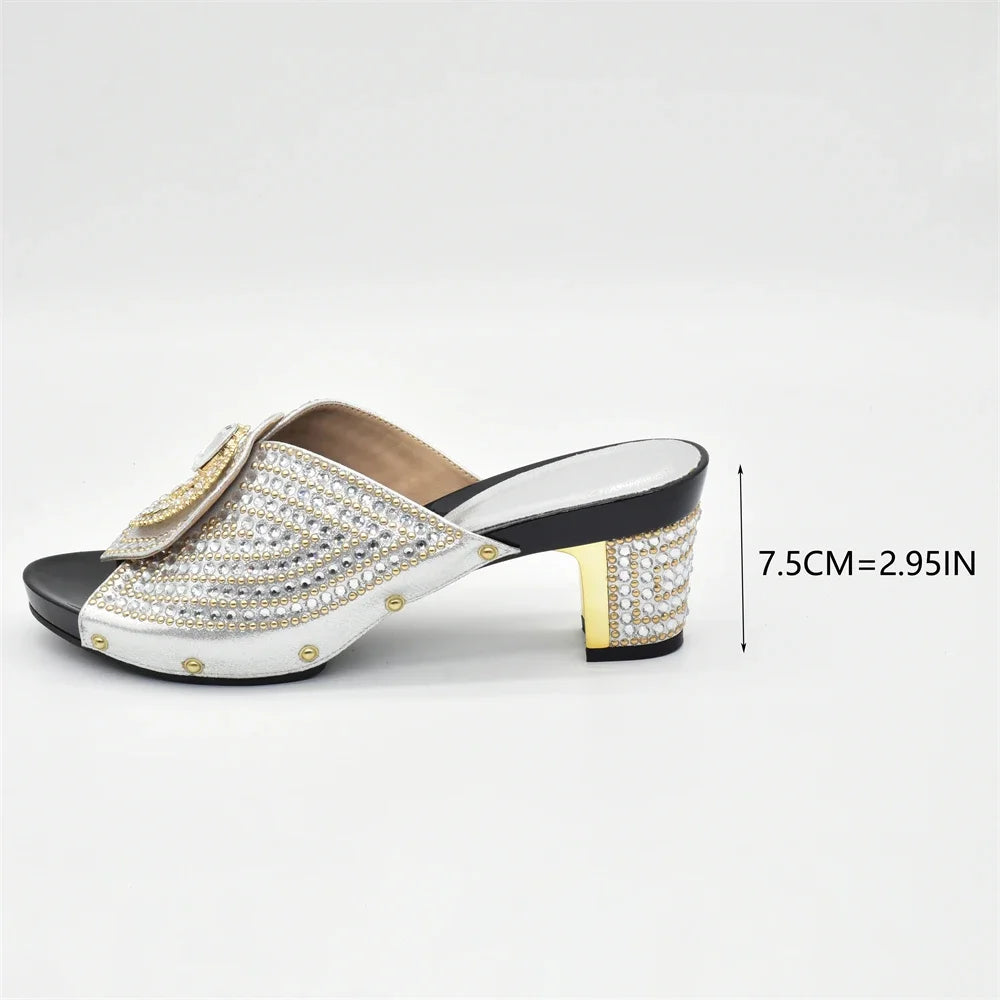 Maxy Latest Design Italian Ladies Shoes and Bags To Match Set Ladies Sandals with Heels Nigerian Women Wedding Shoes Pumps Party