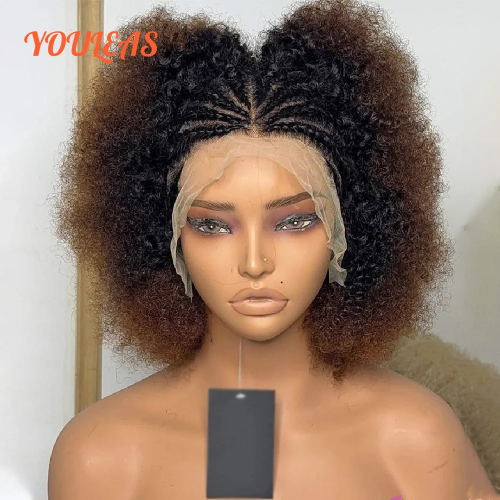 Afro Kinky Curly Wig Short Bob Ombre 1B4Color 13x6 Lace Front Transparent Lace Human Hair Wig For Woman Glueless 100% Human Hair