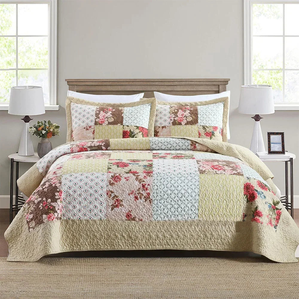 Maxy 3pcs cotton Bedspread on the bed Stitch Patchwork blankets Christmas home decoration bed cover double bedspreads and coverlets
