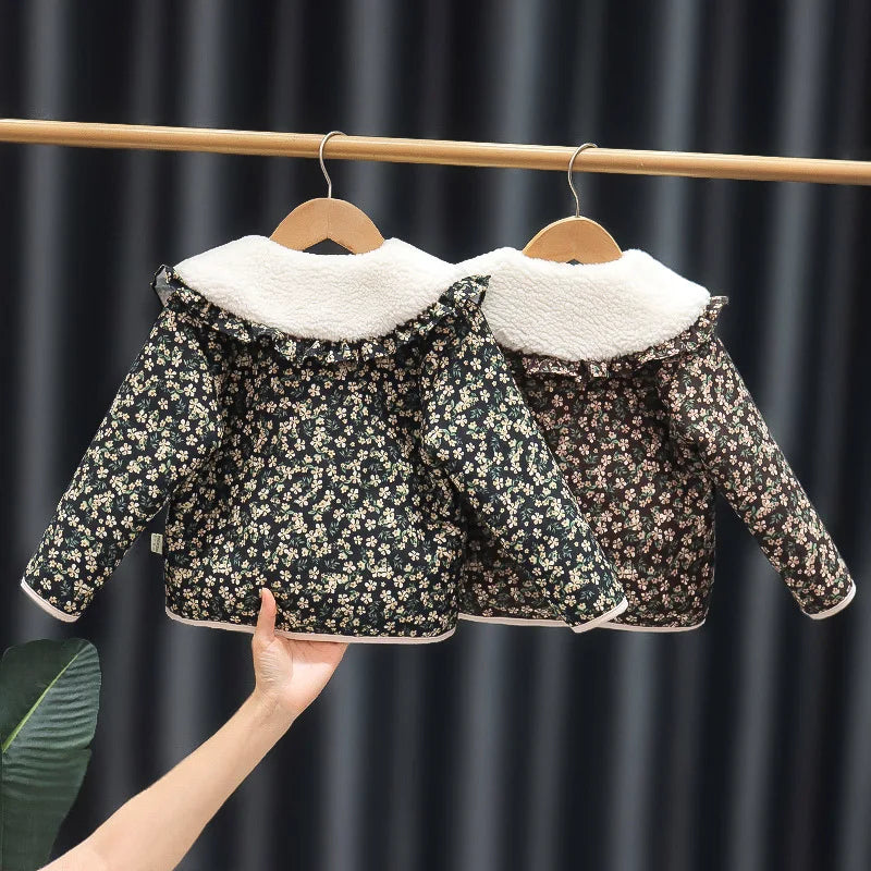 Maxy Girls Warm Coats Winter Children Thick Velvet Jackets For Baby Outerwear Down Clothes Toddler Outdoors Tops Kids 1-5 Years