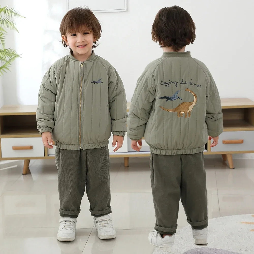 Maxy Girls Boys Down Coat Kids Cartoon Outerwear Toddler Warm Jacket 2024 Autumn Winter Children's Clothes Korean Style