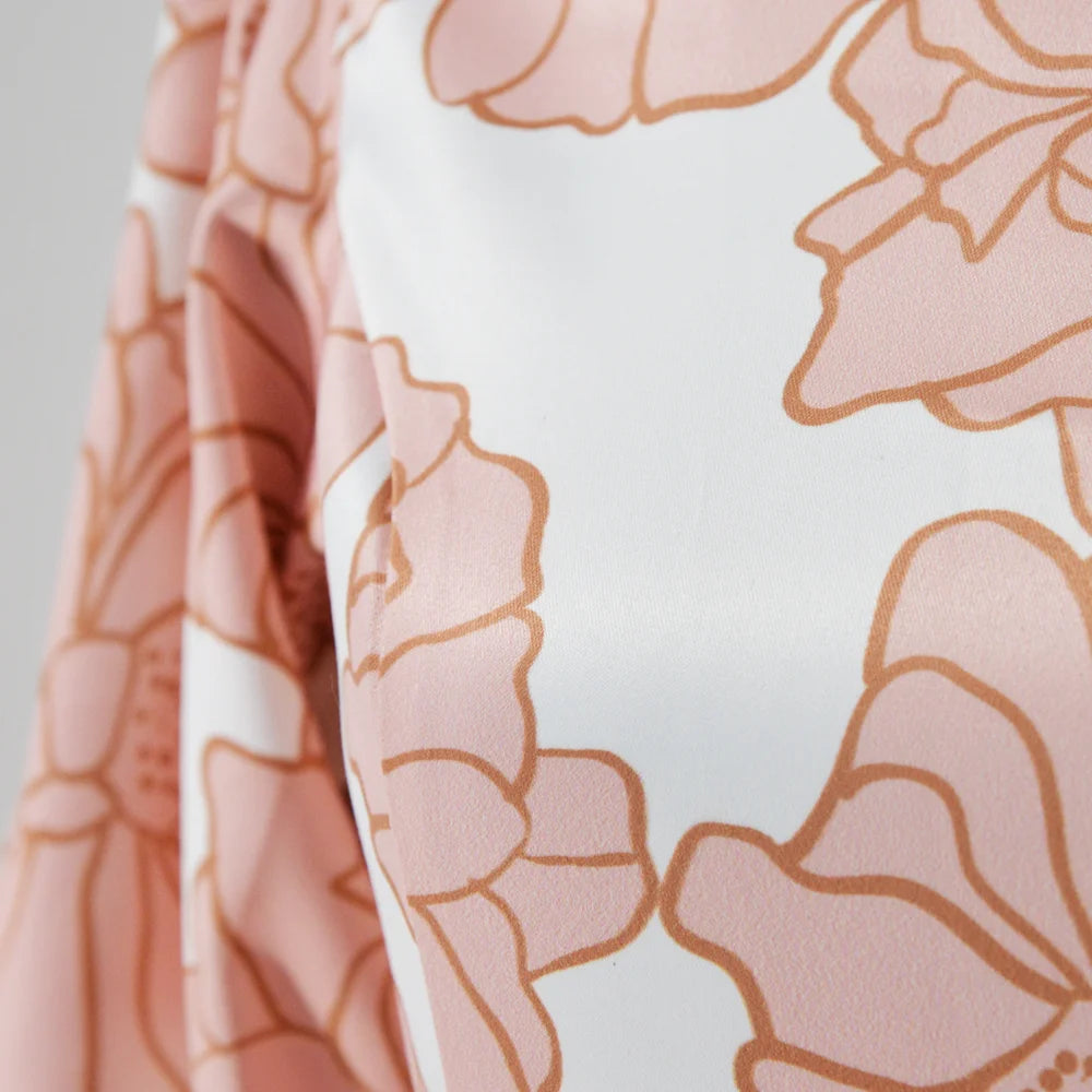 Amay Dresses Autumn New Women's Fashion Slim Bubble Sleeve Print Slim Dress Big Hem Long Elegant Evening Dress