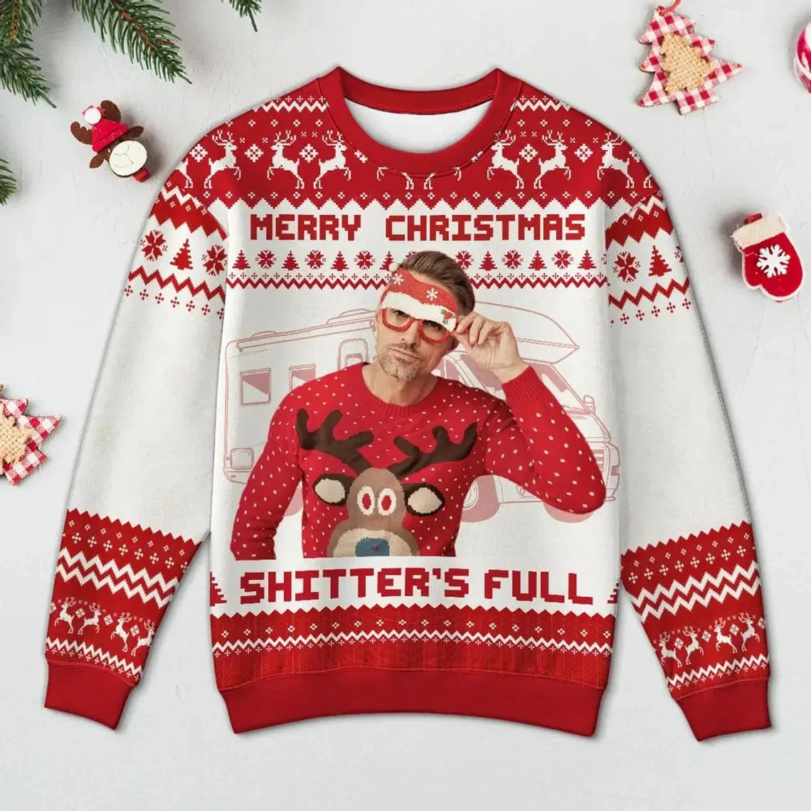 Maxy Funny DIY Custom Photo 3D Print Christmas Ugly Sweater For Women Clothes Customize Personality Pullovers New Designer Sweatshirt