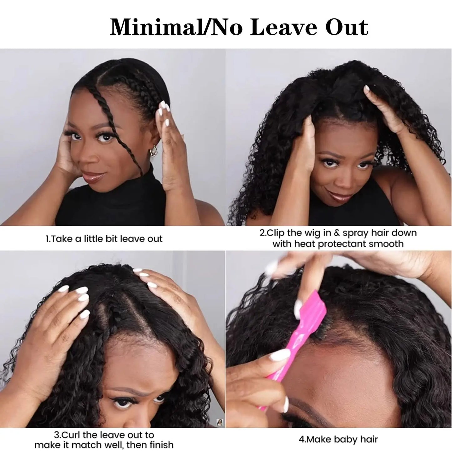Amay V Part Wig Human Hair Curly No Leave Out V Part Wig for Black Women Kinky Curly Glueless Clip In Half Wig 180% D Natural Color
