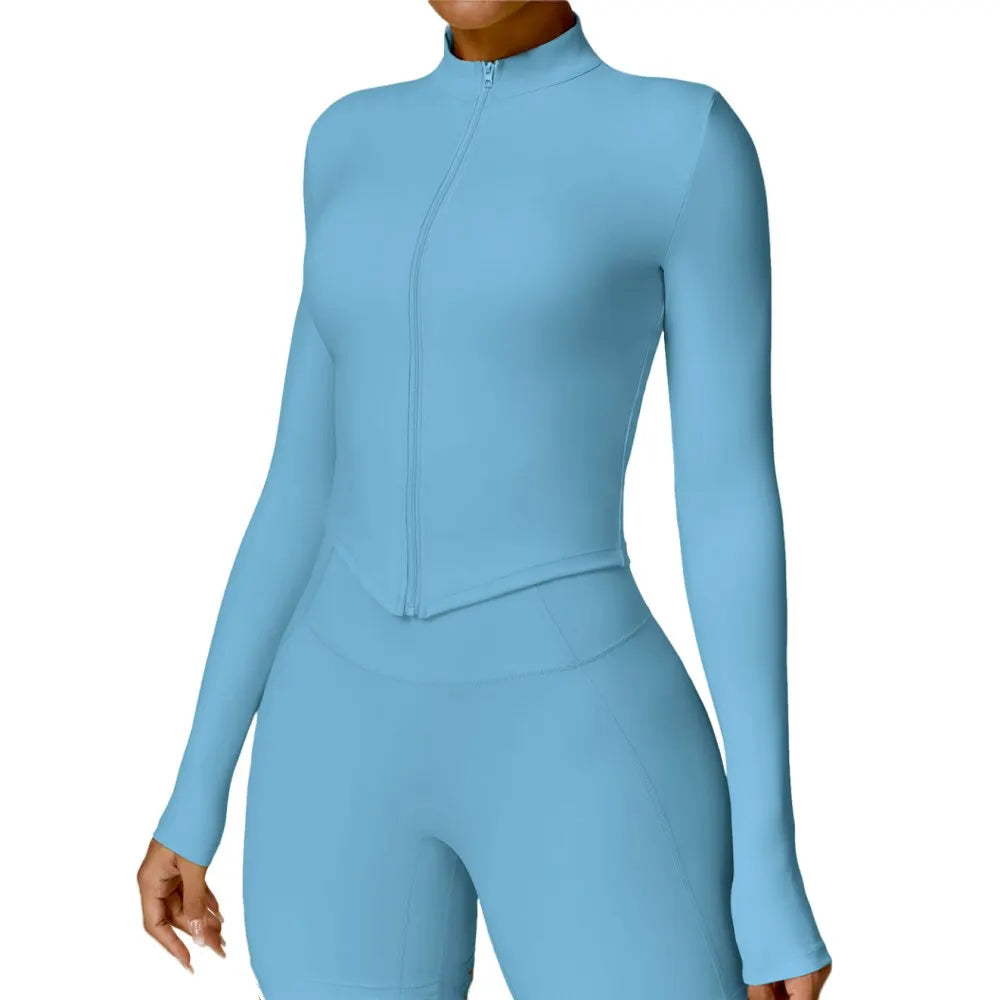 Maxy Quality Casual Sporty Two Piece Sets Women Zipper Long Sleeve Slim Top And Legging Pants Tracksuits Female Stretchy Outfits