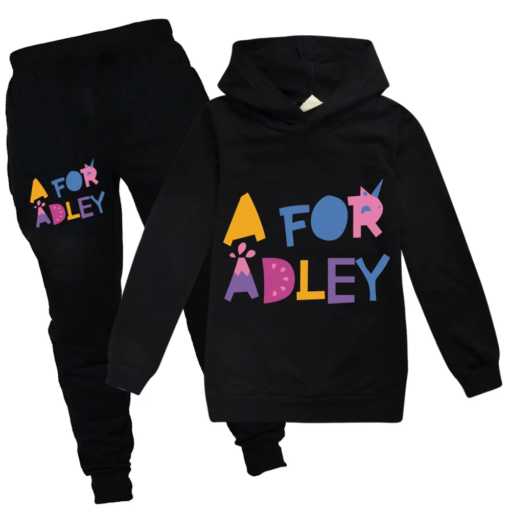 Maxy Children's Clothing A for Adley Girls Boys Clothes Sets Spring Fall Long Sleeve Sweatshirt+Pants Suits Baby 2pcs Girls Set