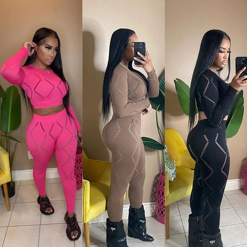 Maxy Women Tracksuit Seamless Yoga Set Workout Sportswear Gym Clothing Fitness Crop Top High Waist Leggings Sports Suits