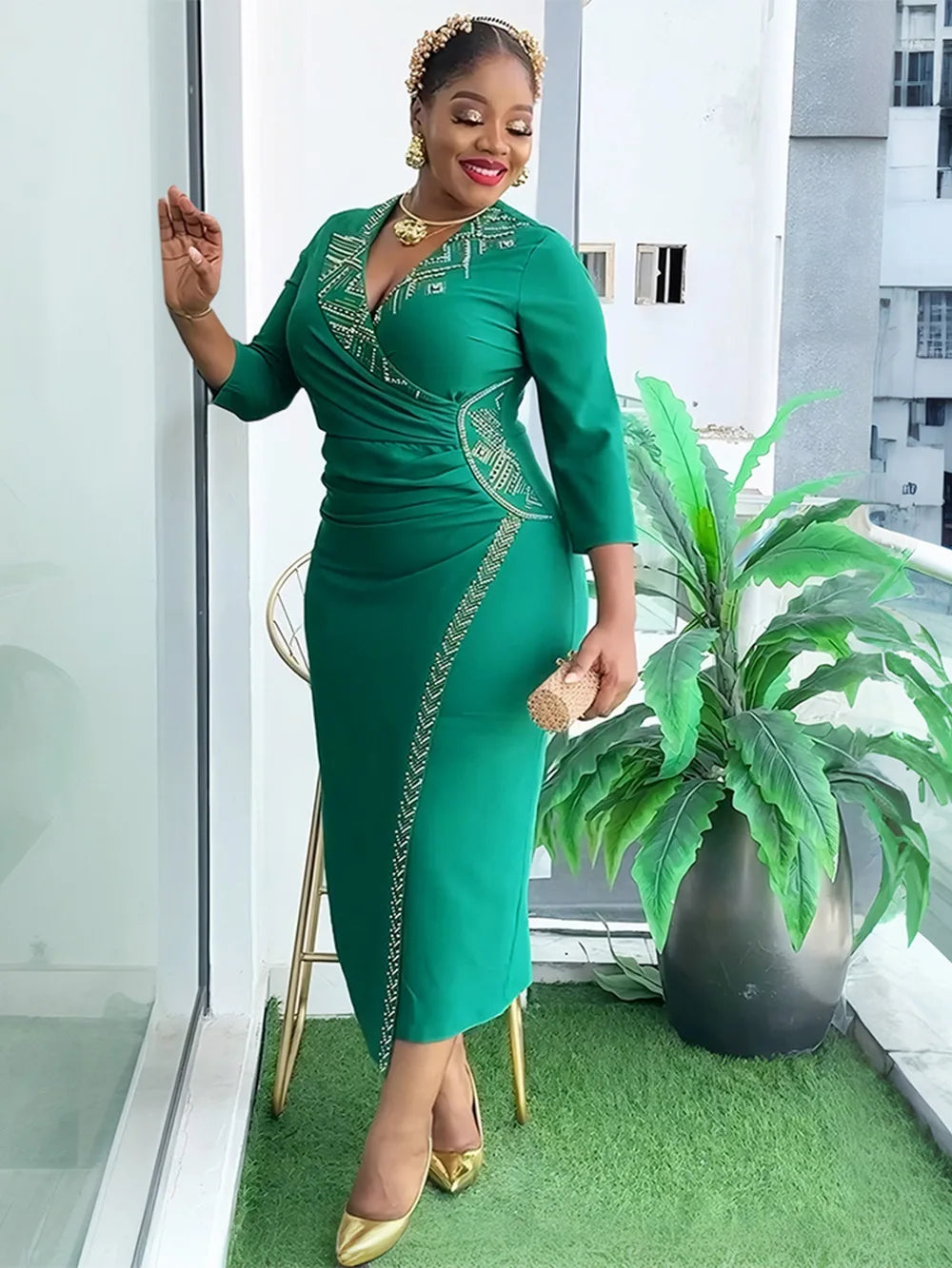 Amay Dresses for Women Plus Size Clothes Elegant Muslim Wedding Party Long Dress Dashiki Ankara Turkey Outfits Gown