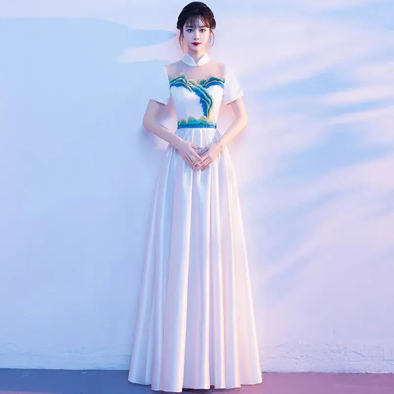 Maxy Chic Y2K Costume Women's Long Dress New Summer Fashion Slim High-End Medium-Length Presided Over The Evening Dresses Competition