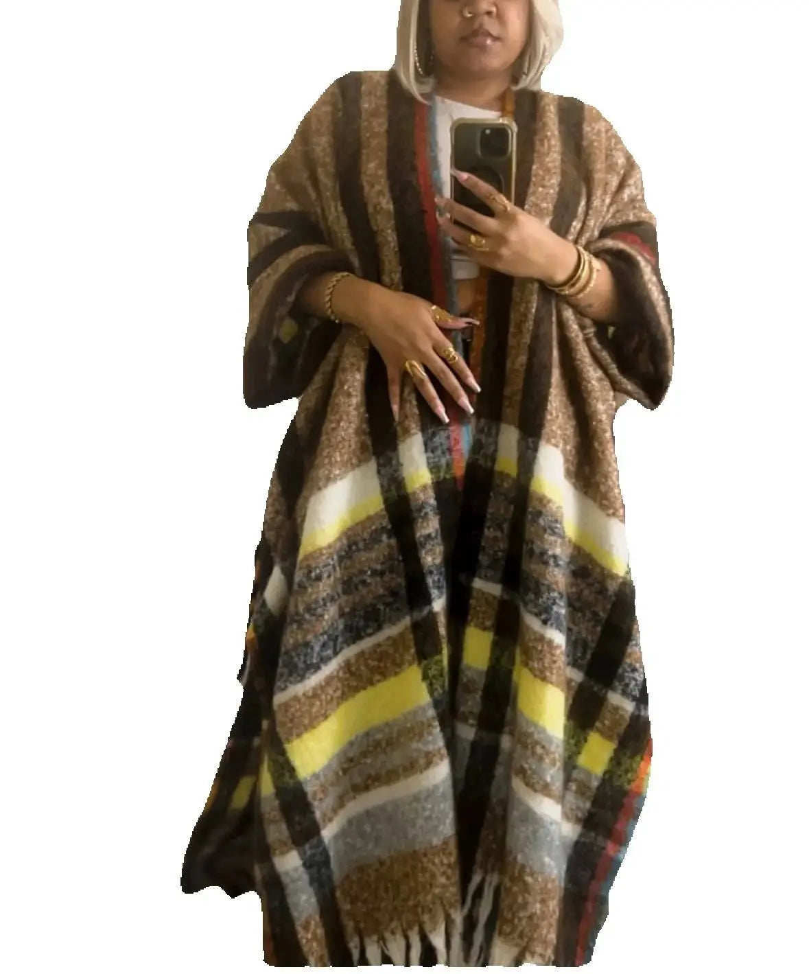 Amay Coming Winter Fashion Women Streetwear Fuzzy Long Cardigans African Elegant Lady Warm Sweater Muslim Outfits Clothes