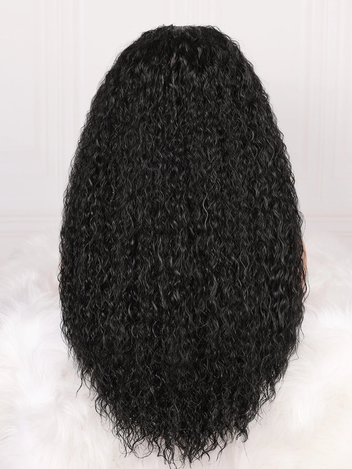 Amay Soft Glueless 180Density 26Inch Long Black Kinky Curly Deep Lace Front Wig For Women With Baby Hair Preplucked Daily