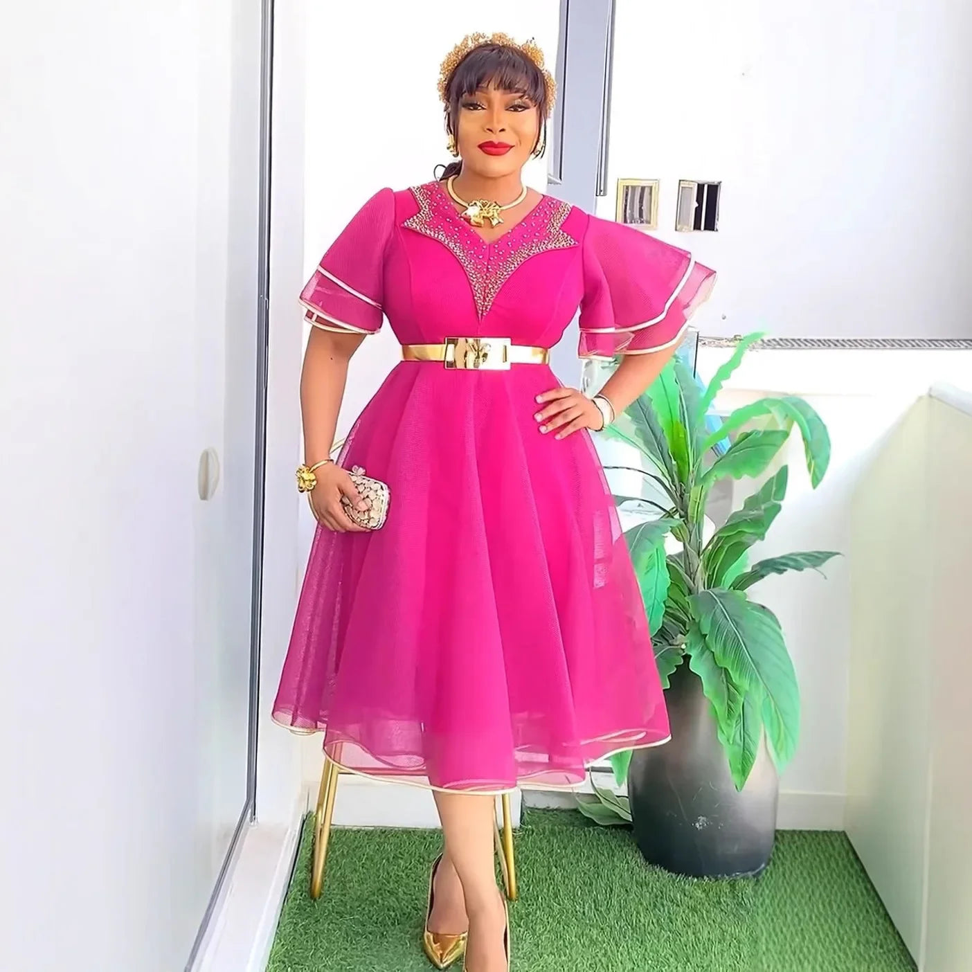Maxy Plus Size Clothes Dresses for Women Dashiki Ankara Turkey Outfits Gown Elegant Muslim Wedding Party Long Dress