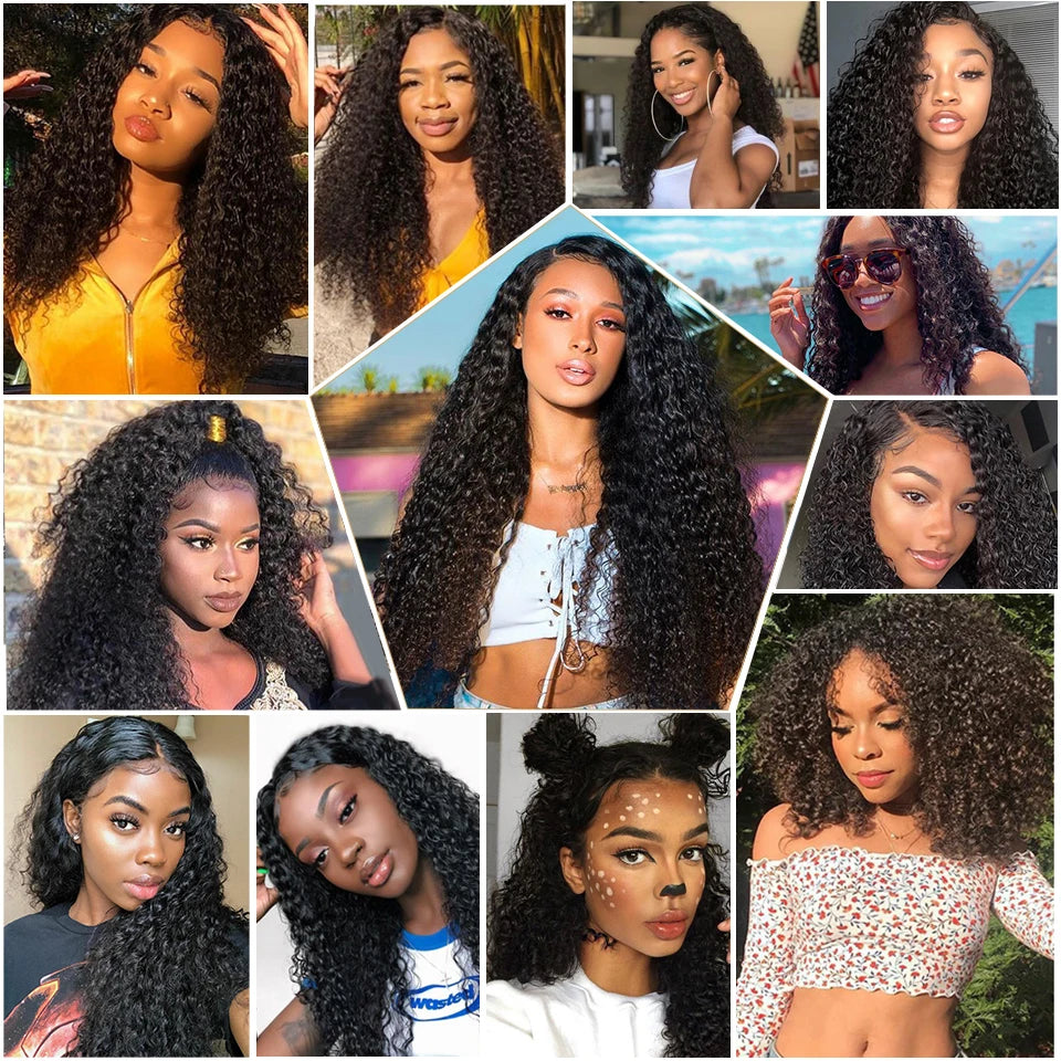 Amay Glueless Kinky Curly 13x4 Lace Front Human Hair Wigs For Women Brazilian Deep Curly Lace Frontal Wig Wet And Wavy Frontal Wigs