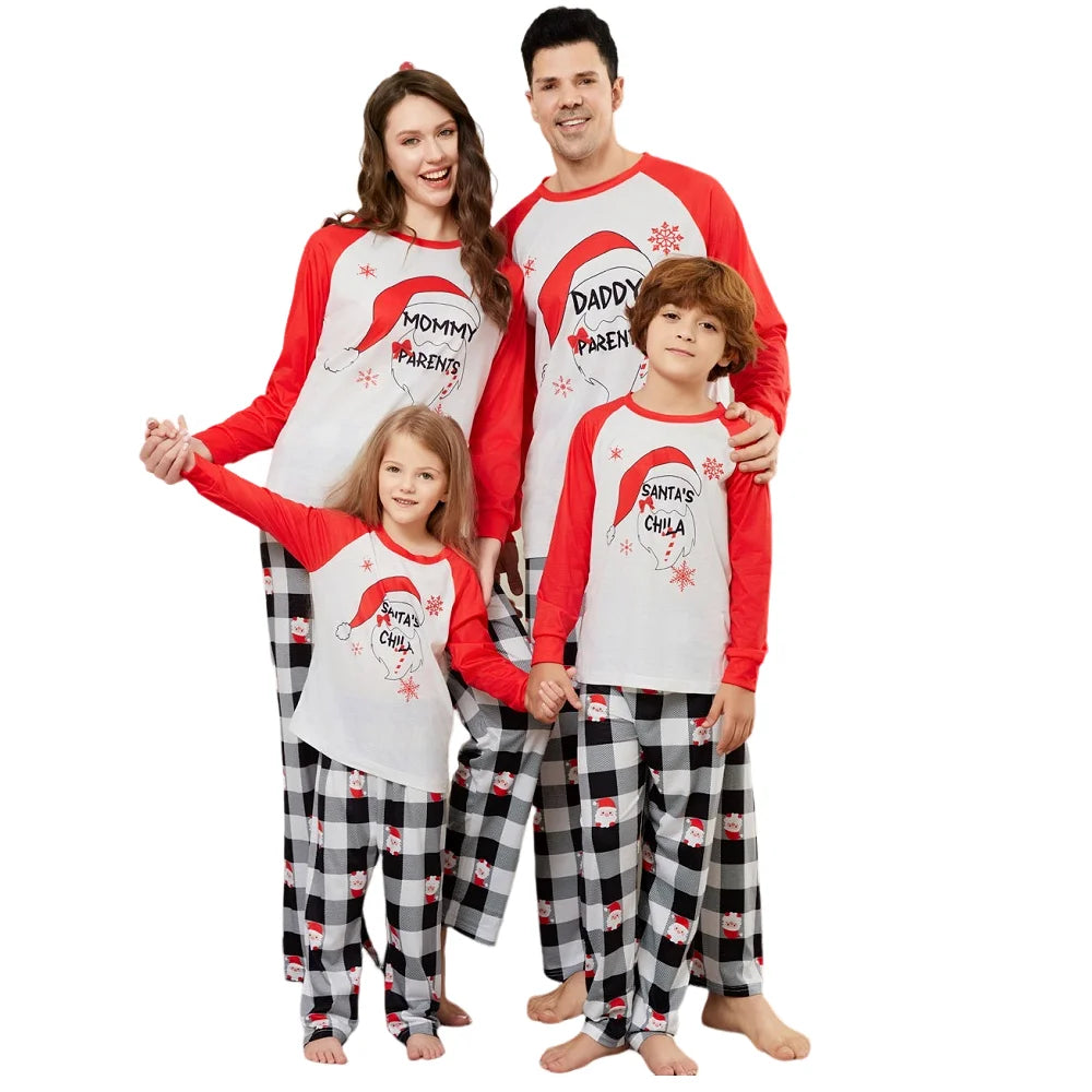 Maxy Christmas Family Matching Pajamas Xmas Santa's Child Print Pjs Adult Kids Outfit set Baby Jumpsuit+Dog Clothes