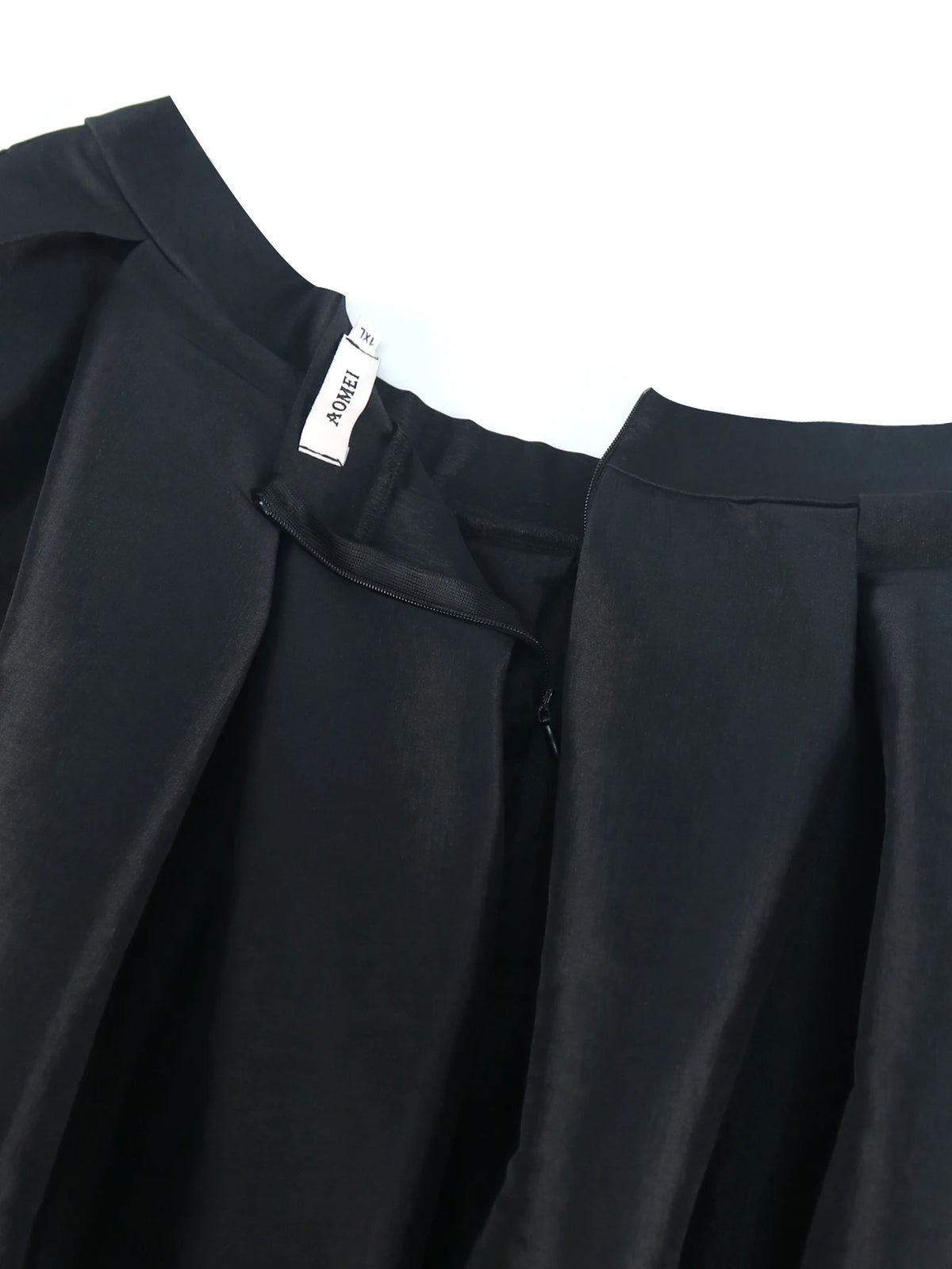 Maxy Elegant Two-Piece Sets for Women Summer V Neck Puff Short Sleeve Top High Waist Pleated A Line Ball Skirt Modest Black Outfits