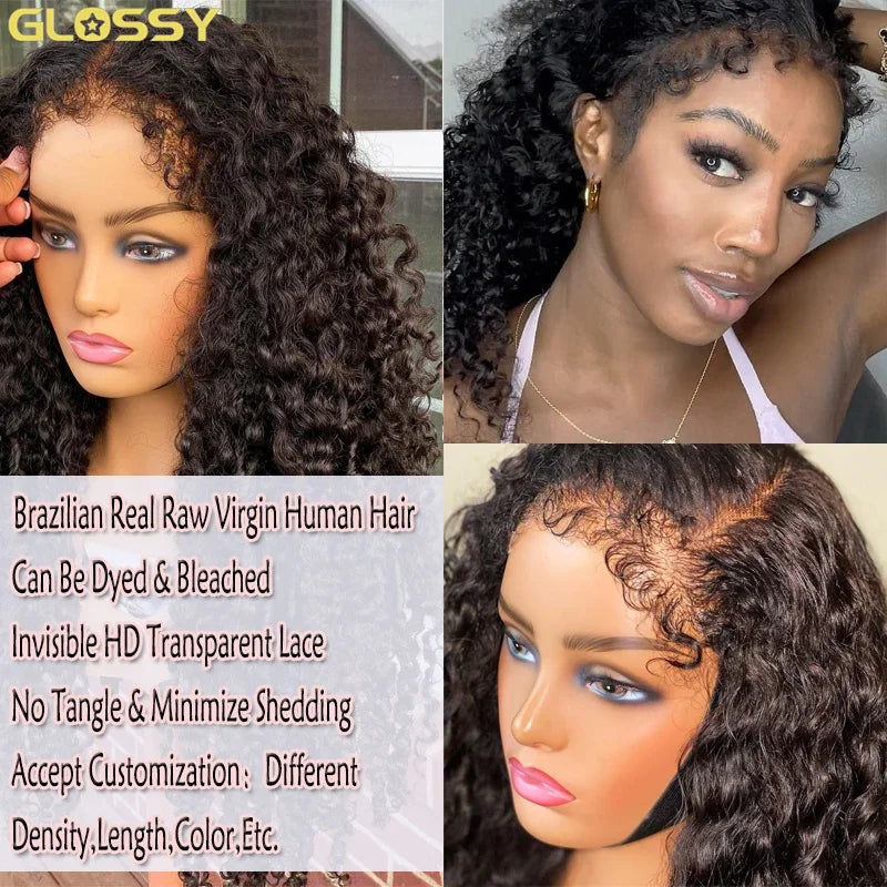 Maxy 250 Density Afro Kinky Curly Wig 13x6 Had Frontal 100% Human Hair 4c Edges 13x4 Deep Wave Lace Front Cheap Wigs For Women on sale