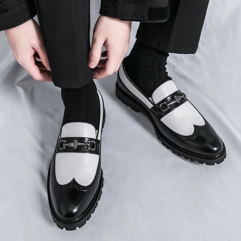 Visco Men's Four Seasons One Step Retro British Set Pointed Loafers Korean Version Breathable Lazy Casual Men's Shoes