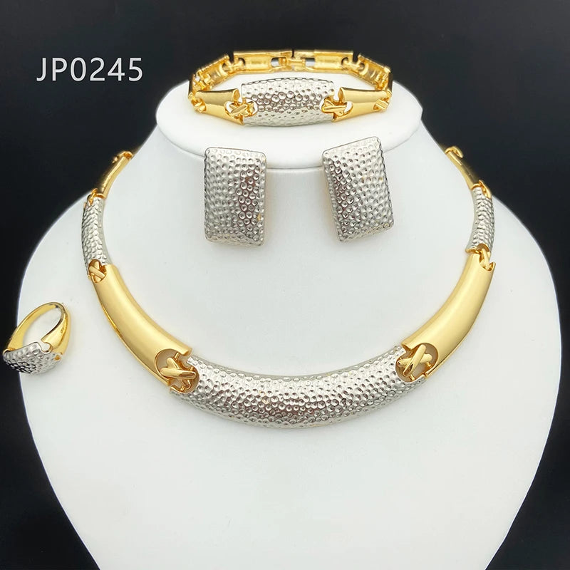 New Maxy Women Jewelry Set of 4 Quality Luxury Design Fashion Necklace Earrings Ring Bracelet Wedding Party Gift