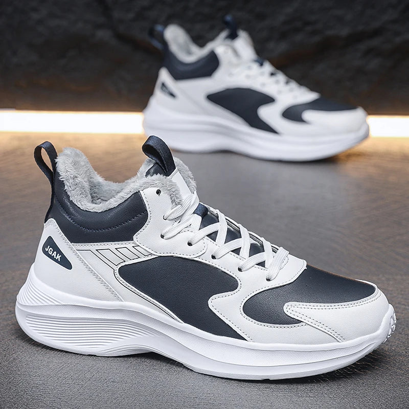 Maxy Plus Big Size 49 50 51 Winter Leather Sneakers Casual Sports Shoes Super Warm Inner Plush Frost-Resistant