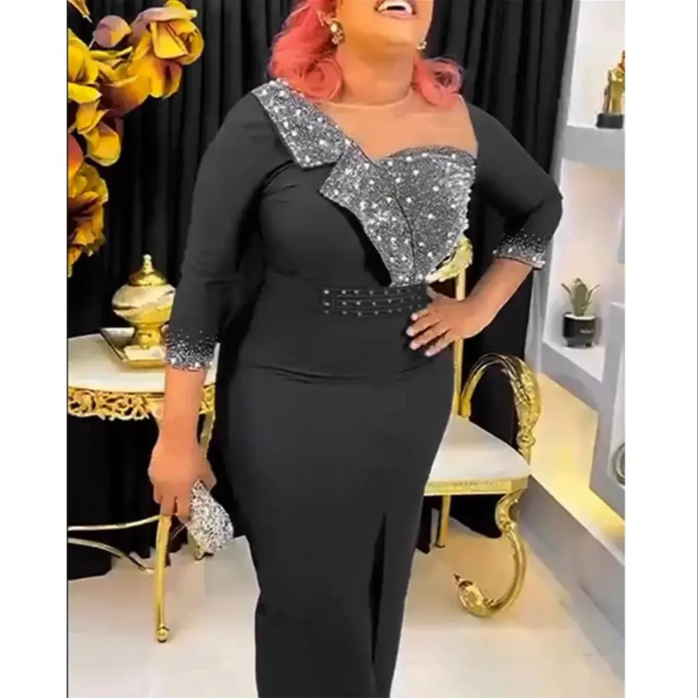 Amay Dresses for Women Plus Size Lady Clothes Dashiki Ankara Outfits Gown Kaftan Muslim Wedding Party Long Maxy Dress