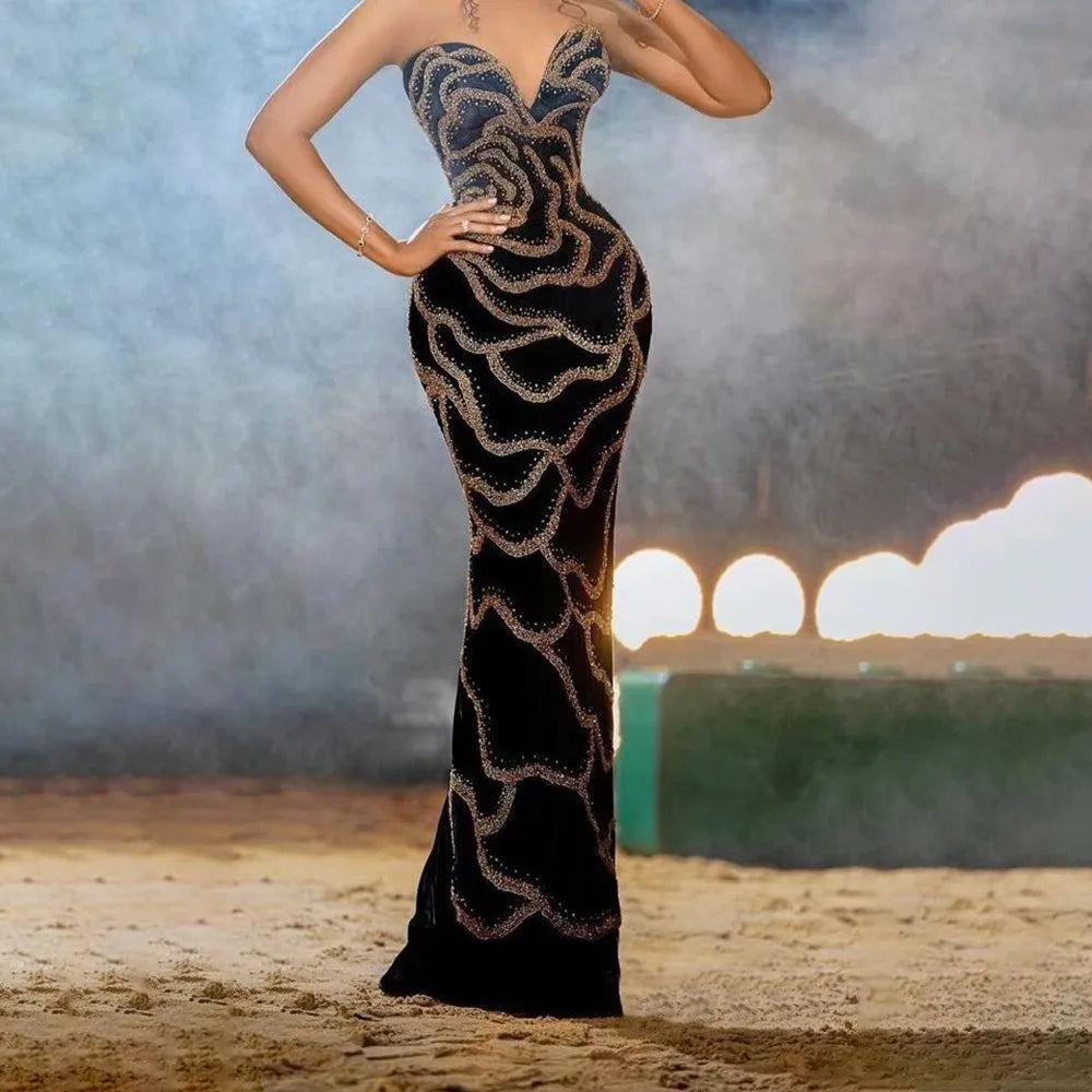 Maxy Mermaid Glittery Sequin Prom Dresses Long Plus Size Sweetheart Party Dresses for Women Vestidos Para Eventos Especiale