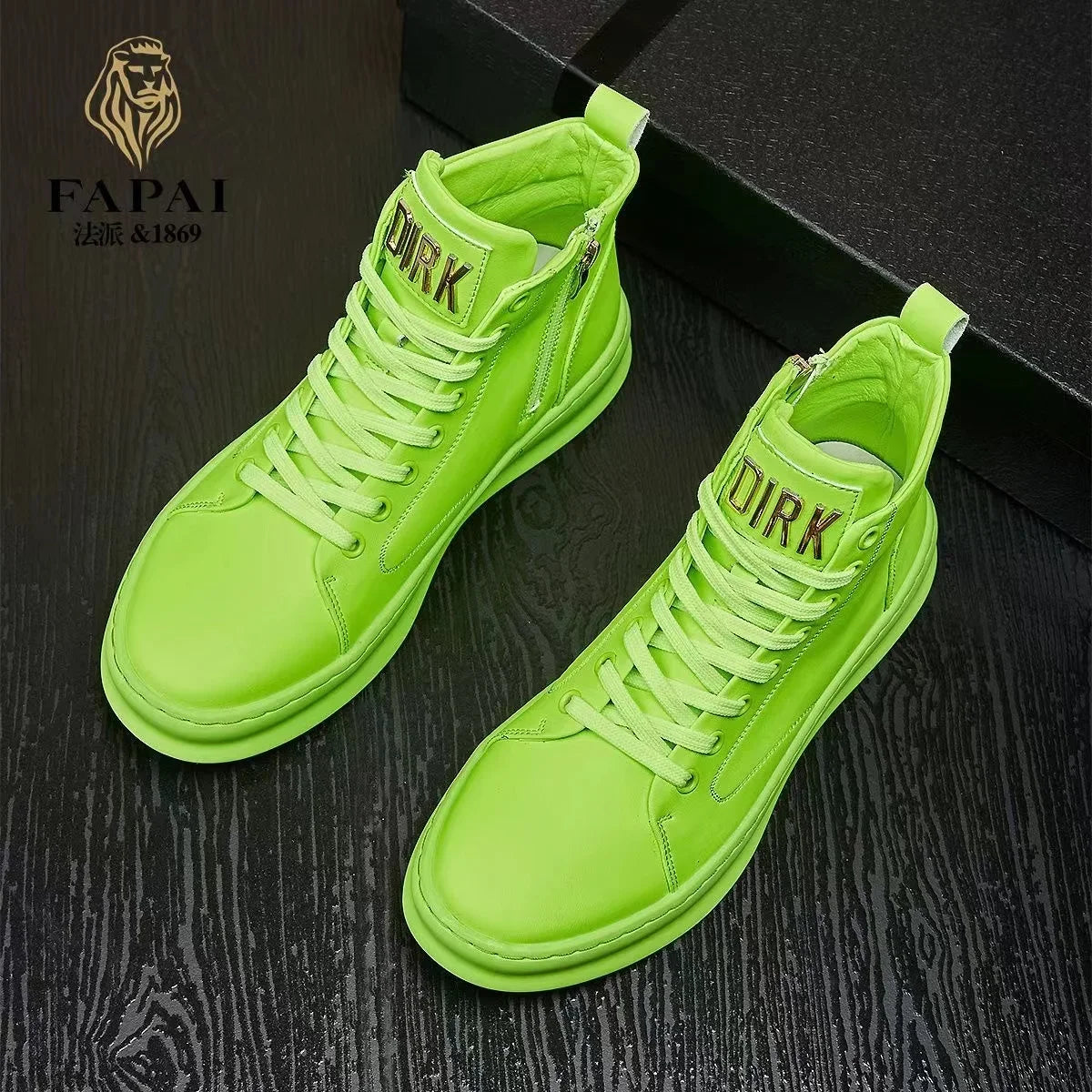 Amay Fashion Y2K boots for men shine leather metal decoration high top boot luxury shoes hairdresser Casual Male sneakers Botines
