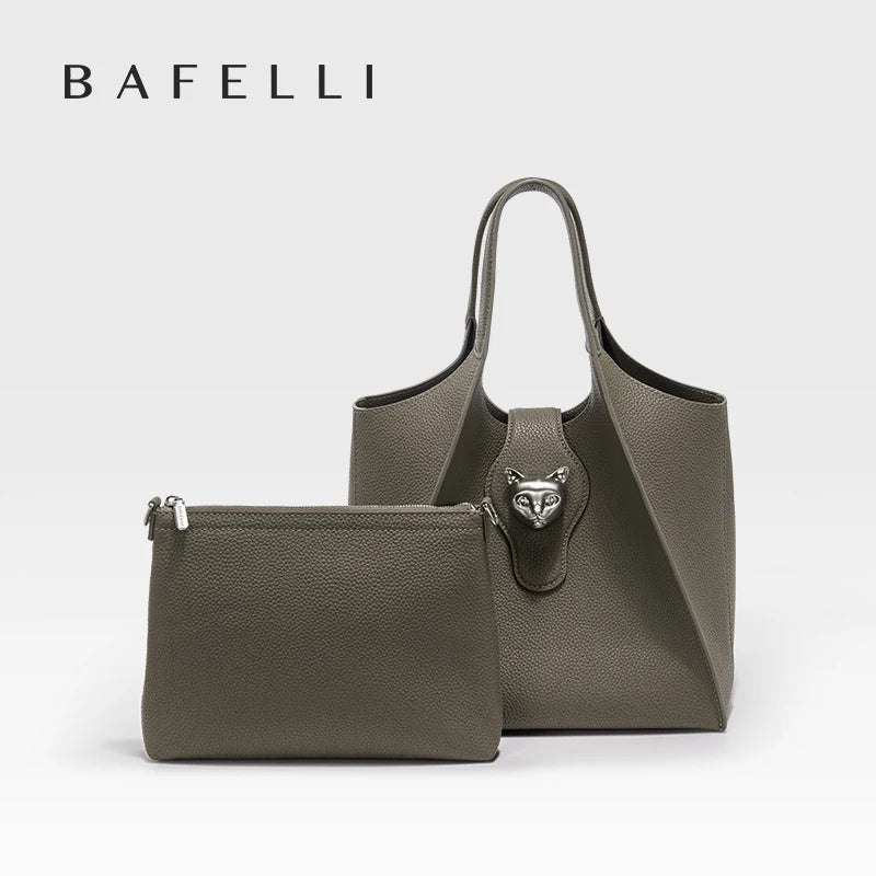 Maxy BAFELLI WOMEN'S HANDBAG TOTE TRAVEL BAGS GENUINE LEATHER CASUAL FASHION LUXURY BRAND UNISEX PURSE BUSINESS STYLISH DESIGNER