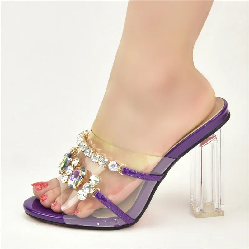 Gancy ladies' shoes and bags decorated with rhinestone ladies' shoes and bags, high-quality shoes in Italy