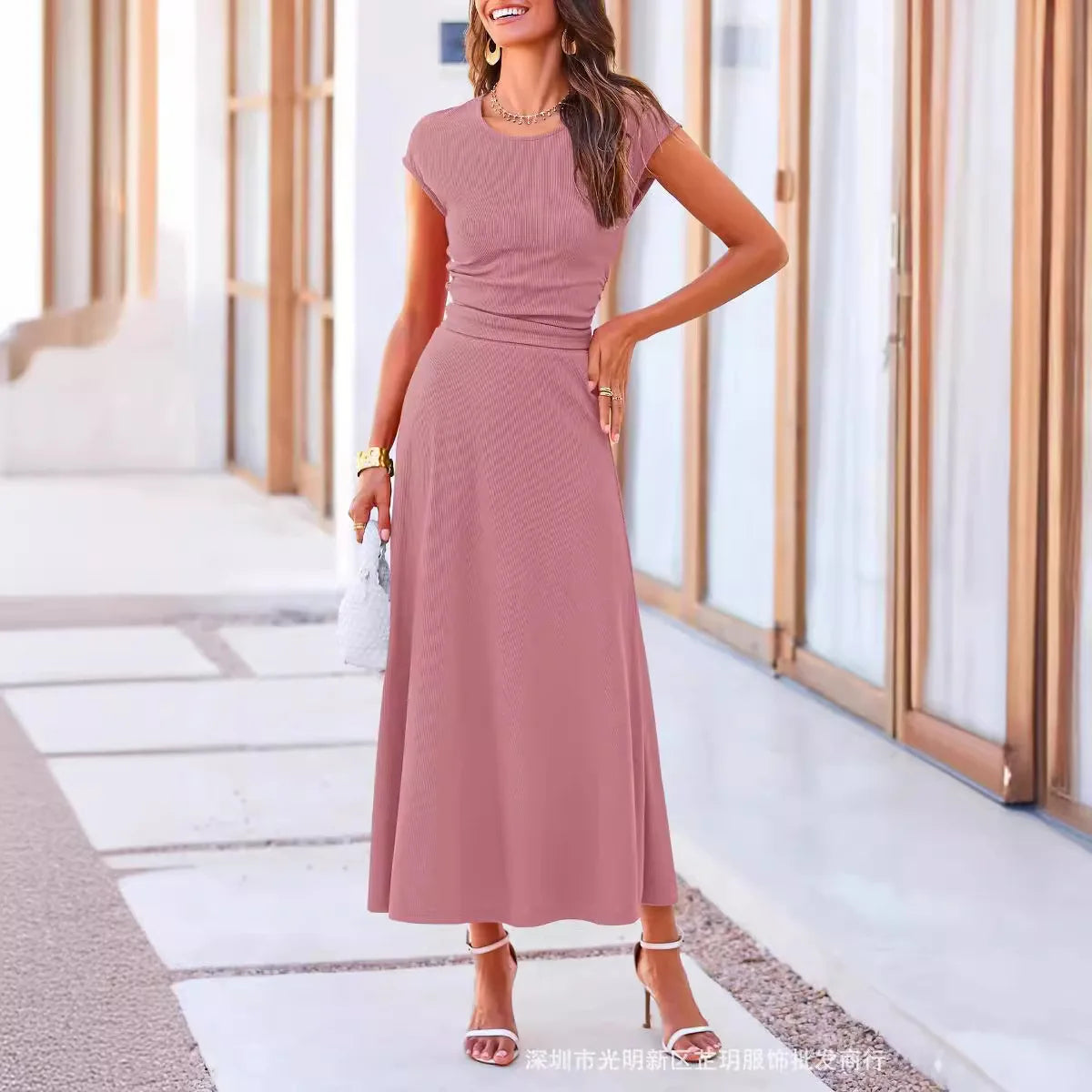 Maxy Summer Two Piece Dresses Sets Women Streetwear Short Sleeve Tee Shirt Top + High Waist Long Skirt Female Y2K Slim Fit Outfits
