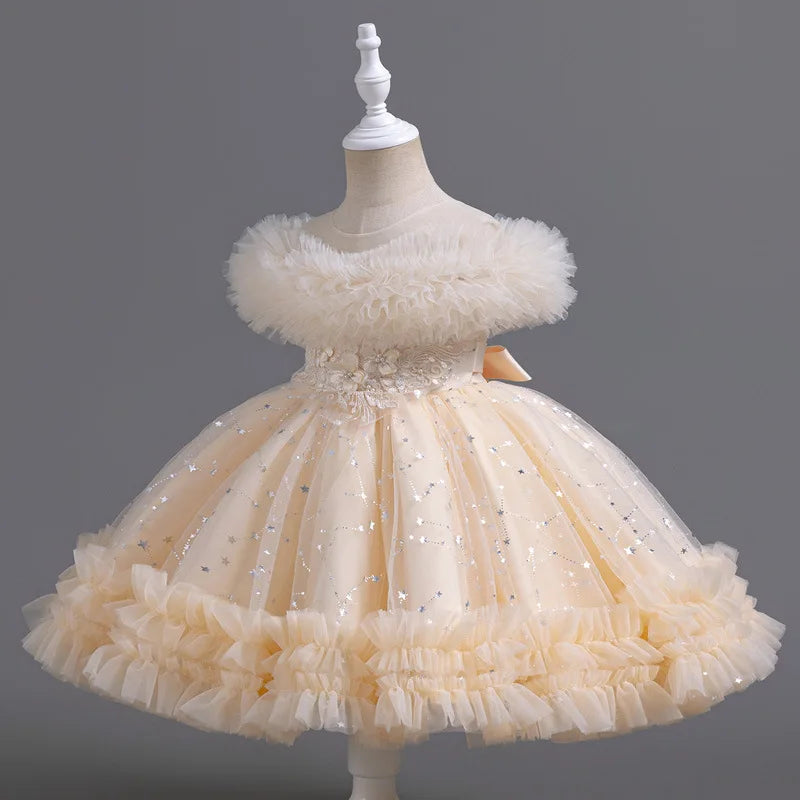 Amay Fashion Princess Dress for Girls Sleeveless Lace Kids Girl Party Dress Summer Children Girls Evening Gown 3-12 Years