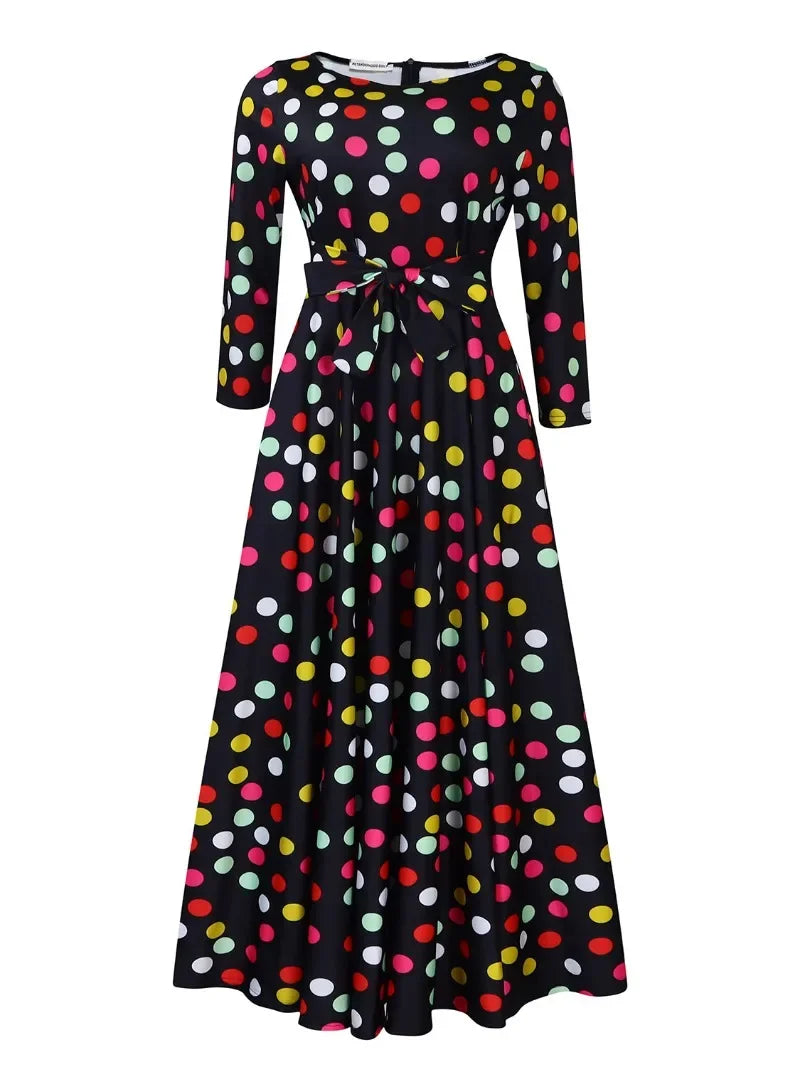 Maxy S-3XL African Party Dresses for Women Dashiki Ankara Evening Gown Elegant Spring Fashion African 3/4 Sleeve Long Dress