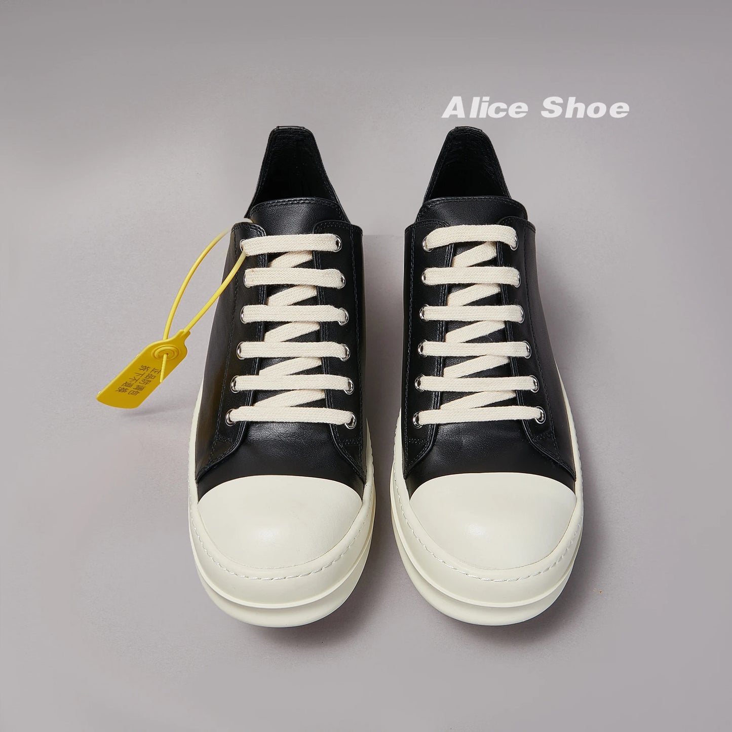 Maxy Ricks Brand Men Shoe Casual Leather Low Top Women Sneaker Fashion Flat Luxury Designer Platform owens Quality Black Flat Shoe