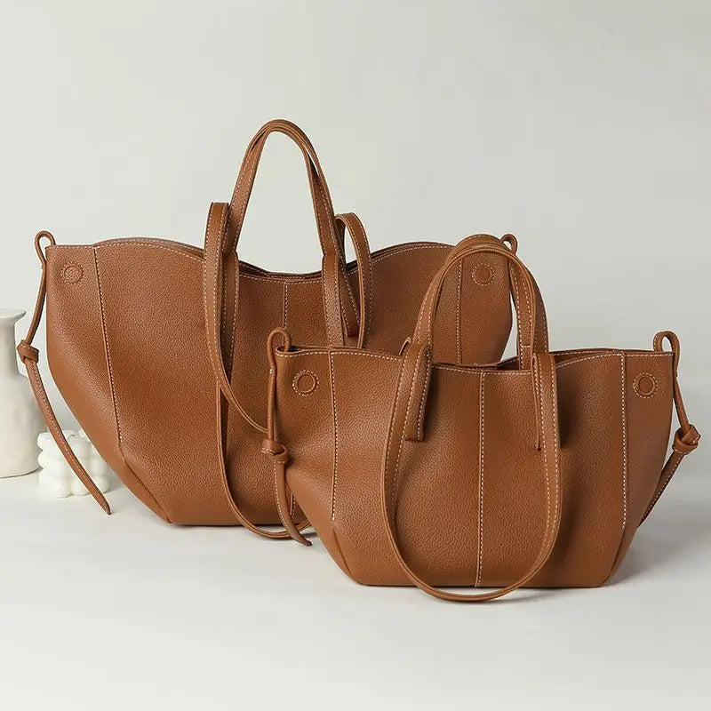 Maxy Fashion Brand Retro Tote Bag for Women French Niche Design Handbag PU Leather Composite Bag Large Capacity Underarm Shoulder Bag