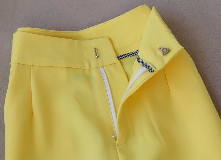 Maxy High-quality European and American Fashion Brand New Spring Suit Female Long-sleeved Suit High Waist Wide Leg Pants