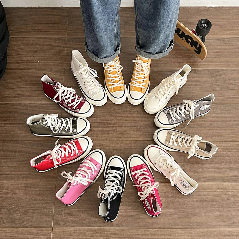 Maxy Women's Mid-top Skateboard Shoes Outdoor Lightweight Retro Sports Shoes Leisure Versatile Fashion Daily Commute Tenis De Mujer