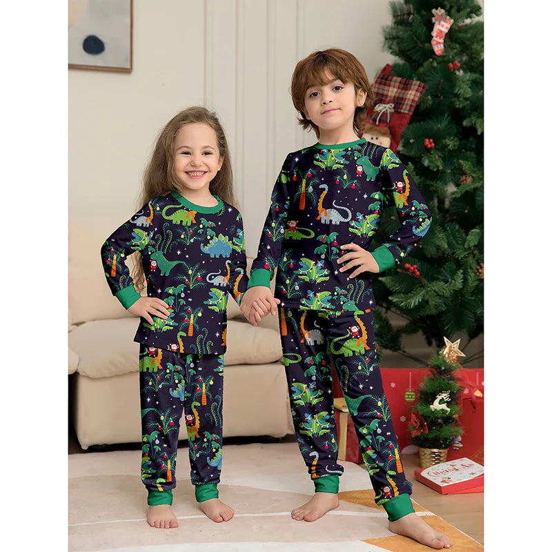 Dinosaur Family Pajama Sets Children Mom Dad Dog Pyjams Outfit Halloween Christmas Parent-child Snug Fit Romper