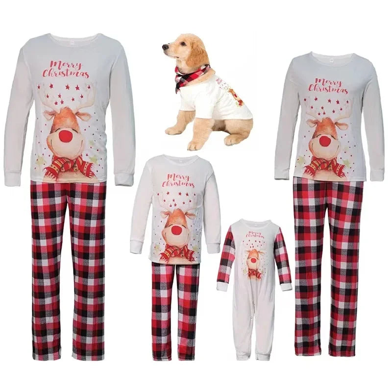 Momsey 2024 Christmas Family Matching Pajamas Sets Cute Daddy Mommy and Me Xmas Pj's Clothes Father Mother Kid Baby & Dog Sleepwear