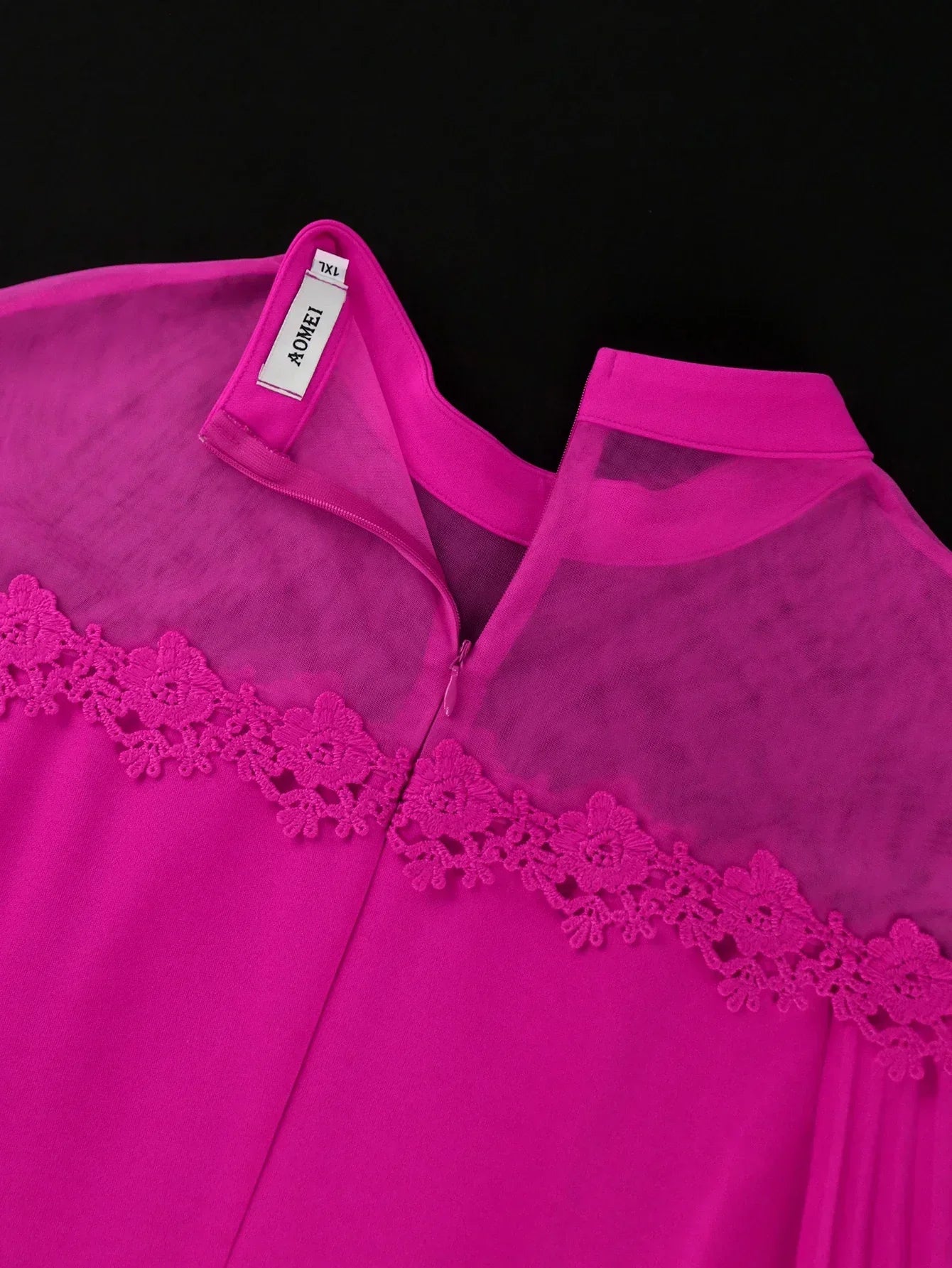 Amay Elegant Long Pleated Dresses Women Half High Collar Cloak Sleeves Mesh Patchwork Fashion Evening Party Maxy Gowns Wedding Guest