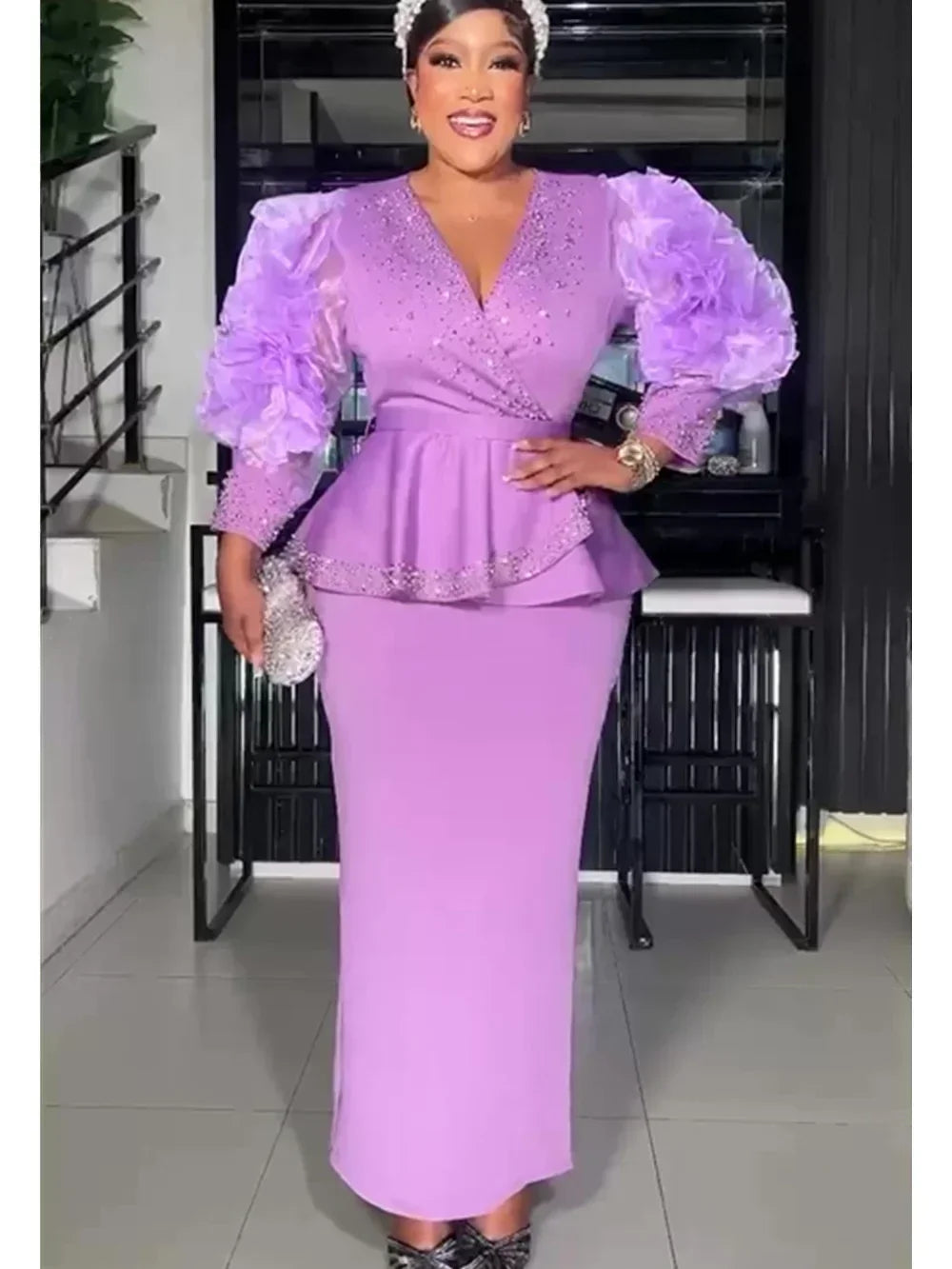 Maxy Elegant Dresses for Women New Clothing Plus Size Turkey Wedding Party Long Dress Dashiki Ankara Outfits Robe