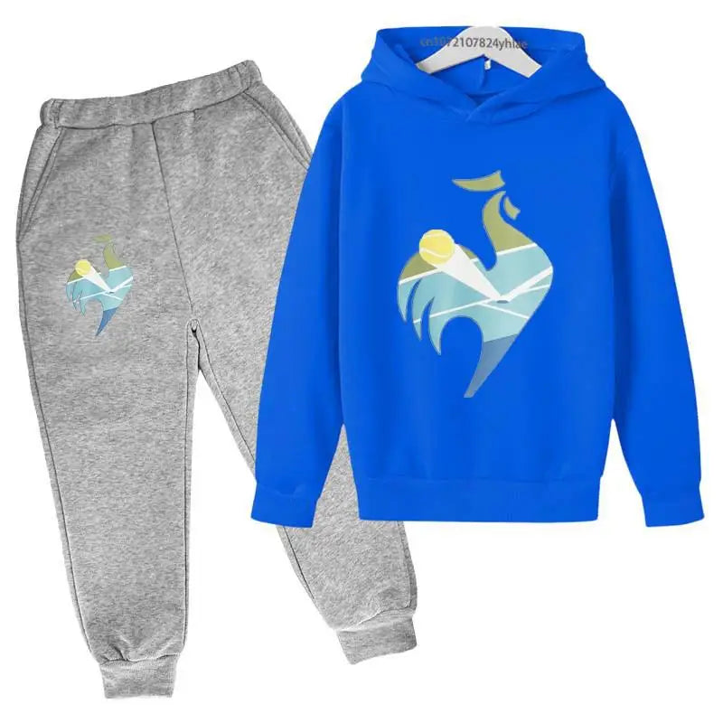 Maxy Kids Hoodie Rooster Sweatshirt Top + Pants 2p Coat Boys Girls Preschool 3-12y Beautiful Girls Sunshine Sports Casual Suit