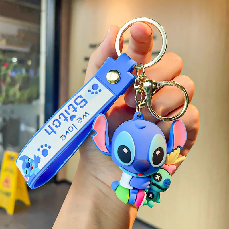Maxy Anime Disney Figure Villain Maleficent The Evil Queen Cruella Silicone Keychain Bag Key Ring Pendant Children Toy Birthday Gifts