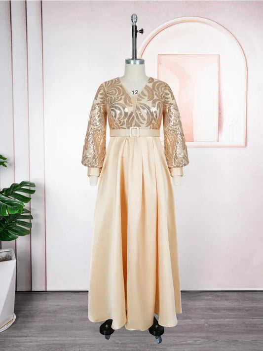 Amay Plus Size Evening Dresses for Women African Luxury Gown Elegant Turkey Muslim Wedding Party Long Dress Ankara Ladies Clothing