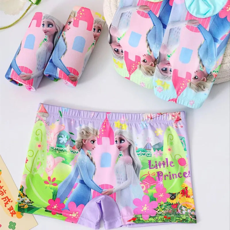 Babs 3pcs Anime Disney Frozen Children Underwear Kawaii Elsa Anna Princess Girl Underwear Cartoon Shorts Kids Gifts