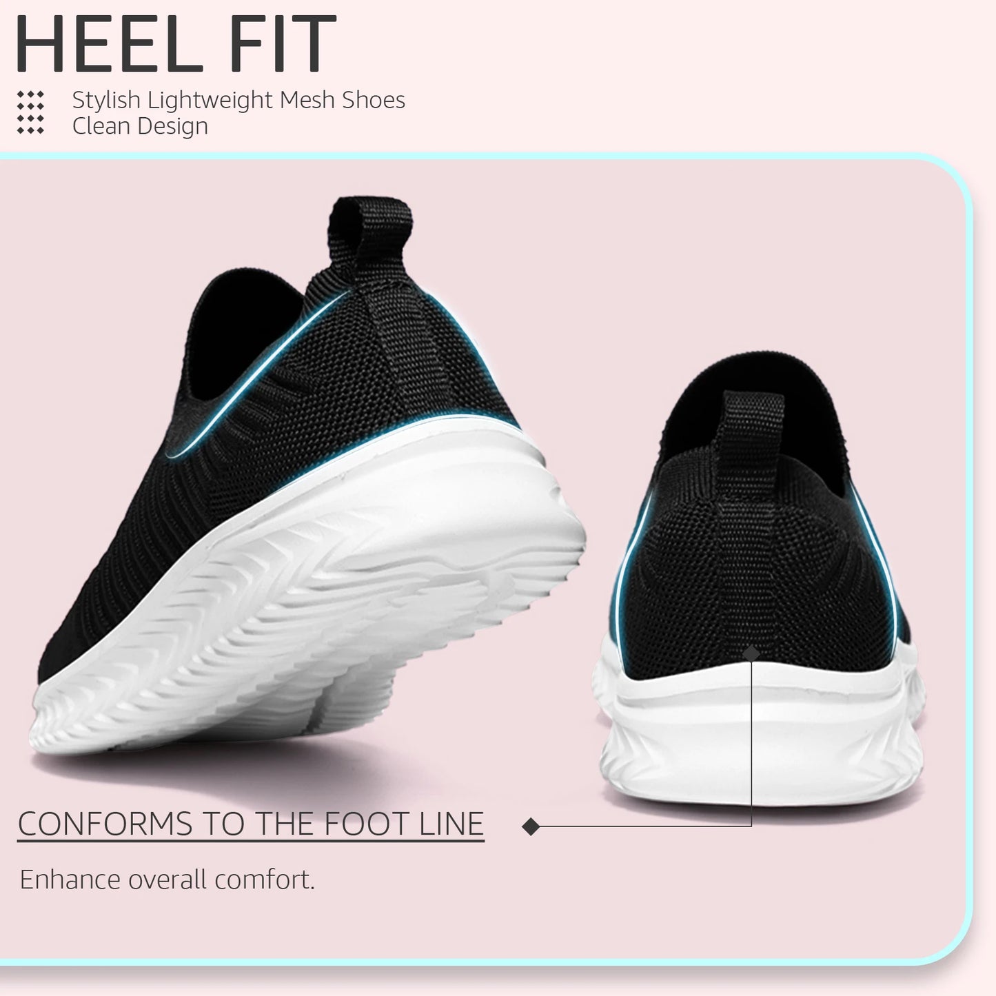 Maxy Women's Running Shoes Women's Lightweight Slip On Walking Running Shoes Athletic Sneakers