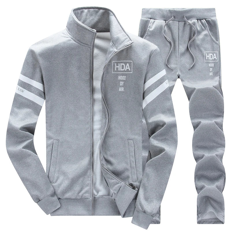 Men Spring Sets Sportswear Tracksuit Hoodies Casual Hooded Sweatshirts+Pants Jacket+Pants 2 Pieces Men Moleton Masculino 9XL