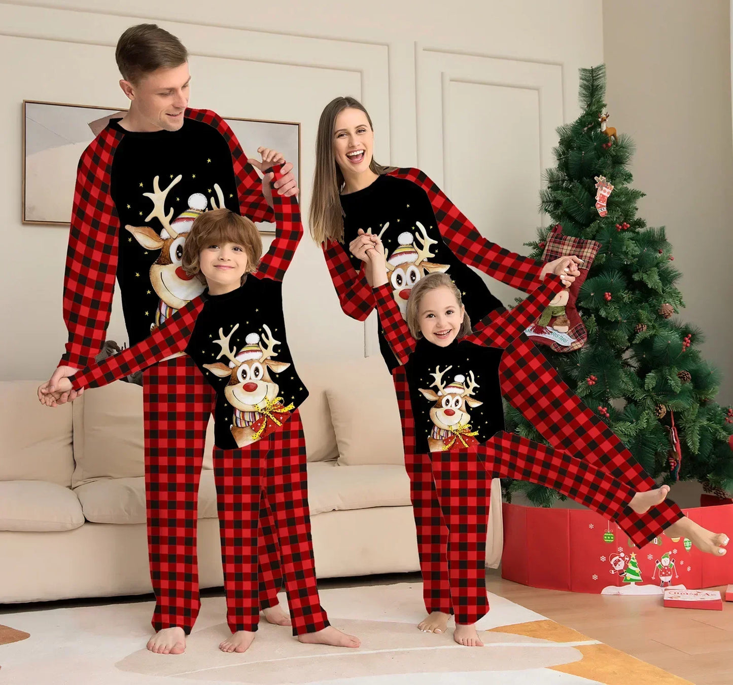 Winter New Year Fashion Christmas Pajamas Set Mother Kids Clothes Christmas Pajamas For Family Clothing Set Matching Outfit