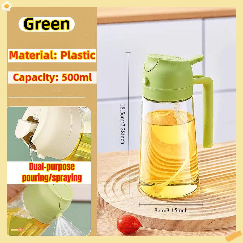 Maxy 200/300/500ml Oil Spray Bottle BBQ Cooking Olive Oil Sprayer Plastic Baking Oil Spray Empty Bottle Vinegar Bottle Or  Oil brush