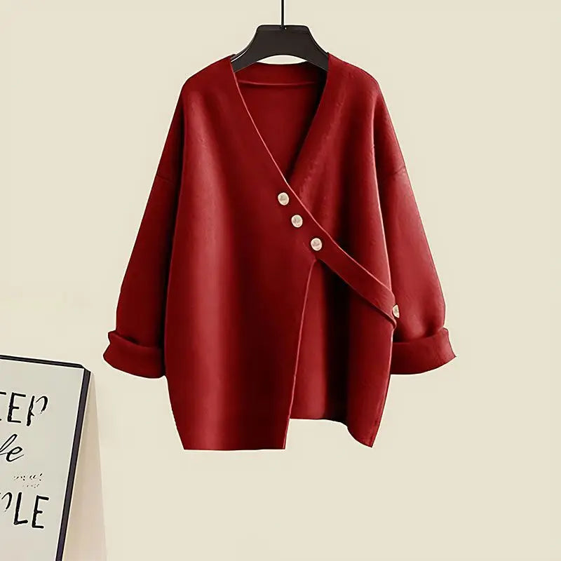 Amay Autumn and Winter Fashion Women's Set New Korean Knitted Sweater Sweater Age Reducing Slim Half Skirt Two Piece Set