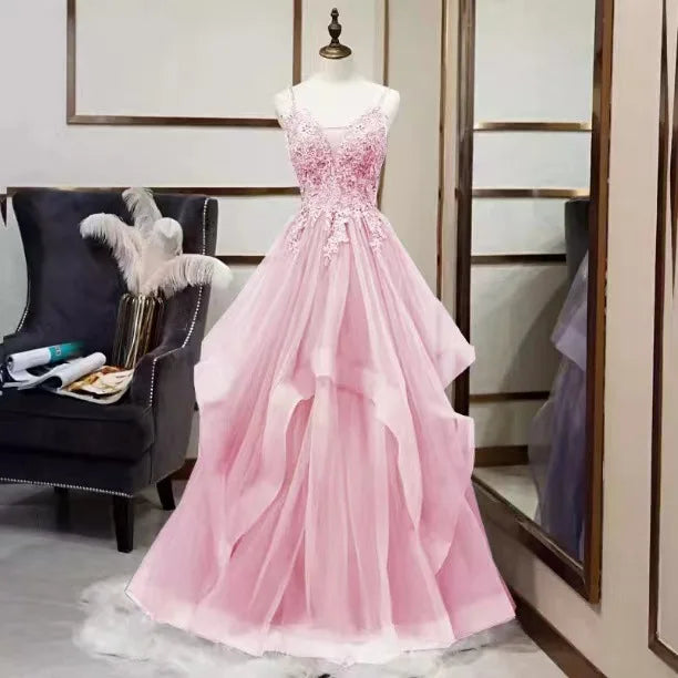 Maxy Elegant Club Banquet Purple Strap Dress Vocal Art Exam Senxi Colorful Silk Fairy Air Silk Dress Hosting Evening Dress