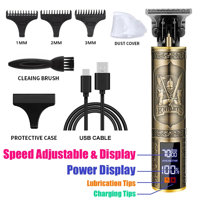 Maxy New Retro T9 Hair Clipper For Men, Electric Shaver, Rechargeable Hair Clipper, Portable Cordless Beard Trimmer